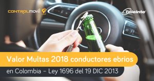 Lee más sobre el artículo Valor multas 2018 conductores ebrios en Colombia – Ley 1696 del 19 DIC 2013